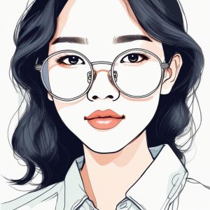 智性恋天花板！金属边框眼镜斯文风手绘头像