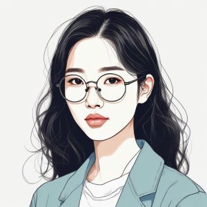 智性美天花板！金丝边眼镜女孩头像