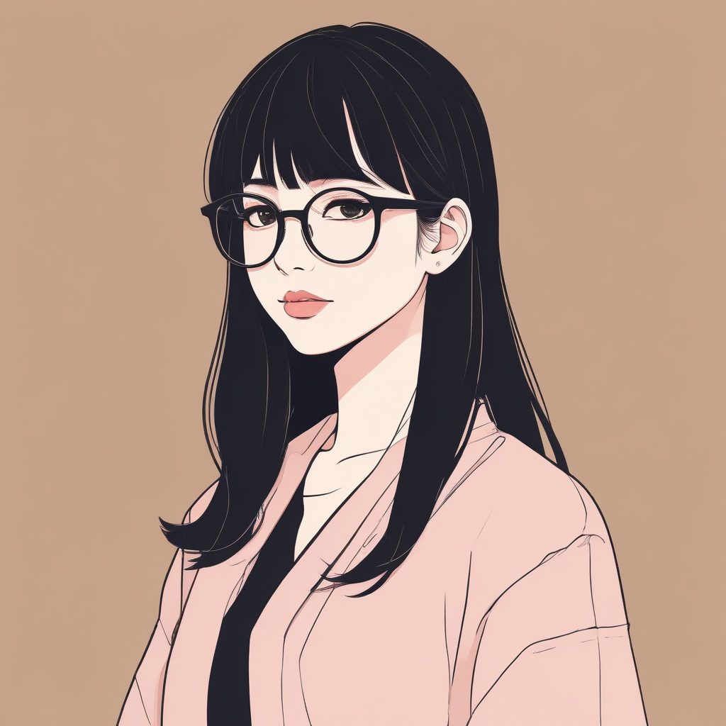 👓知性文艺感!极简线条日系动漫头像