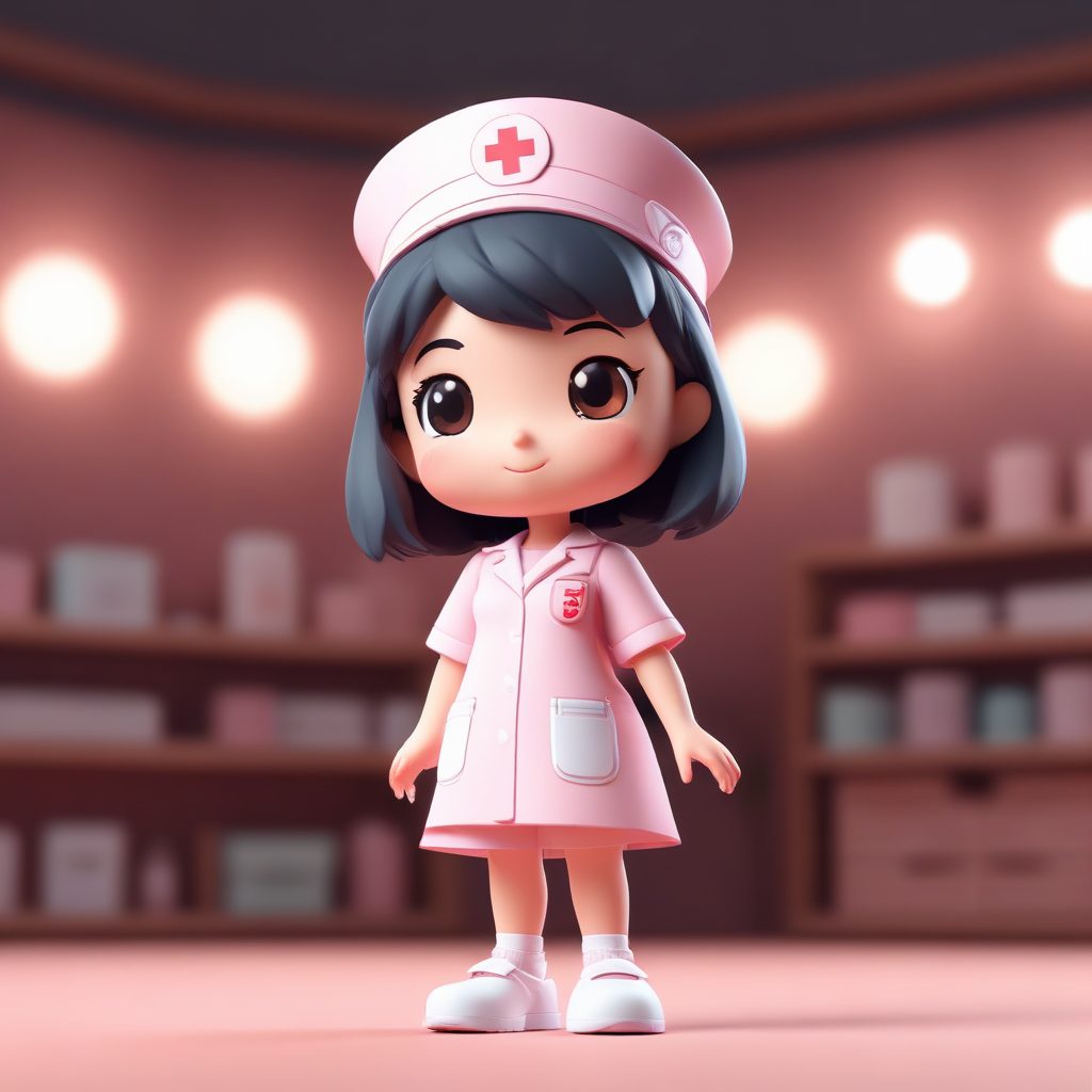 治愈系Q版 3D：穿着淡粉护士服的小天使，这组头像太萌了