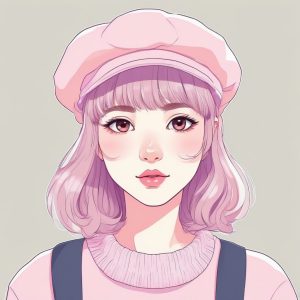 🍧治愈系手绘风!超可爱的极简漫画少女