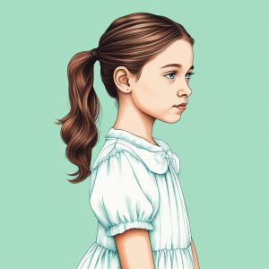 🌻 治愈系手绘：夏日微风中的单马尾少女