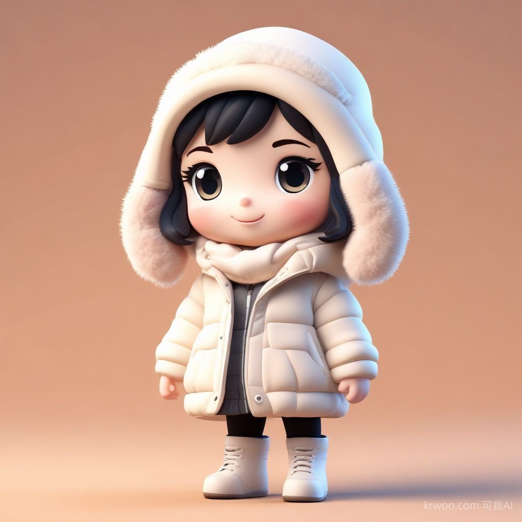 ✨ 3D盲盒质感 AI生成头像: 暖冬毛绒小仙女的治愈瞬间