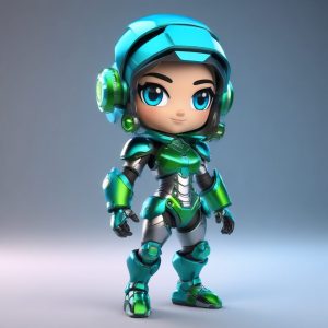 ⚙️ AI头像制作：Q版电竞机械娘，赛博科技感与可爱的完美融合
