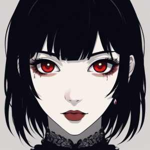🖤病娇冷艳！暗黑哥特风动漫美少女肖像头像