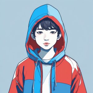 🕶️ 潮酷预警：红蓝对冲极简时尚男生头像