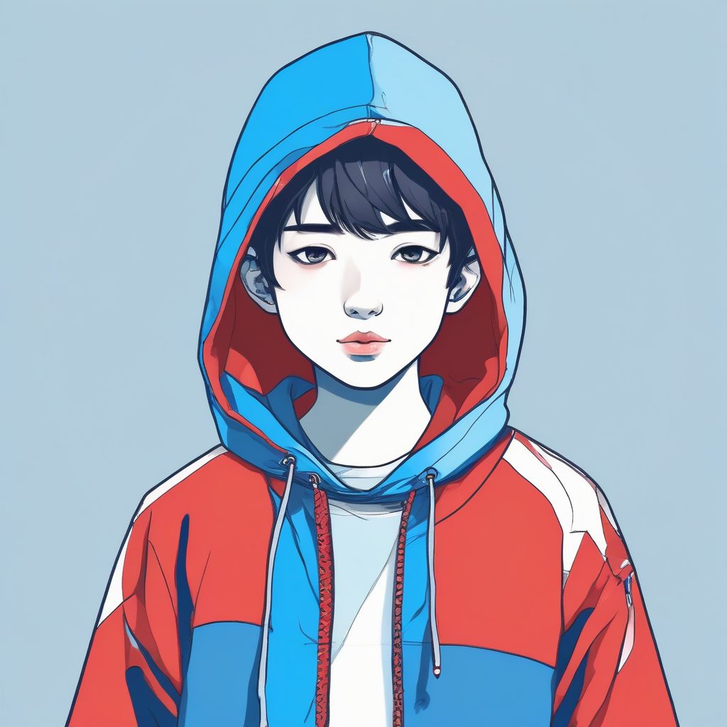 🕶️ 潮酷预警:红蓝对冲极简时尚男生头像