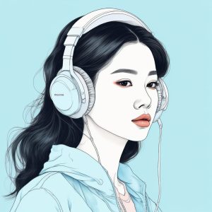 🎧 潮流前瞻！韩系Trendy风耳机少女手绘头像