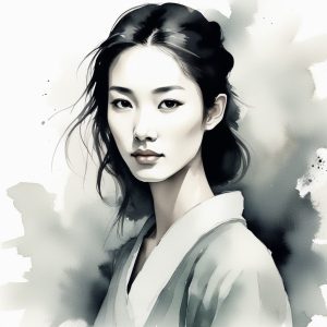 🌫️ 东方美学 AI 生成：新中式清冷风水墨插画头像
