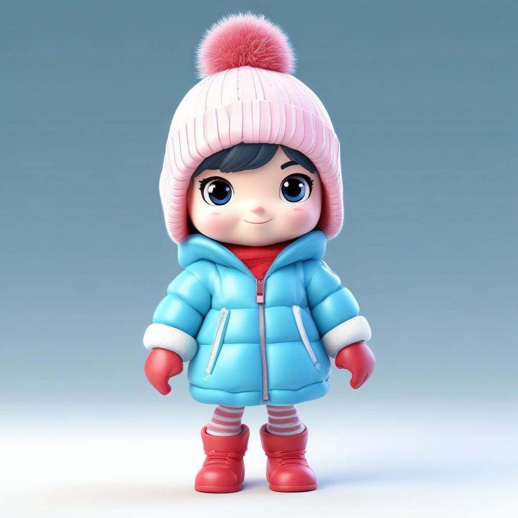 冬日氛围感AI头像:3D磨砂盲盒风Q版女孩太萌了 ❄️
