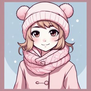 ❄️ 冬日氛围感 AI 头像生成: 软萌 Q 版围巾少女, 暖洋洋的可爱