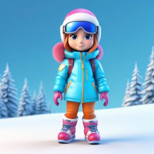 冬日精灵✨3D Q版滑雪少女头像暖萌心房