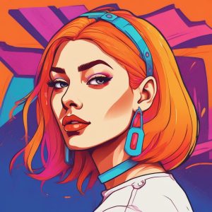 🍭多巴胺配色 AI 头像生成：元气满满Y2K发卡少女，在线制作头像必备