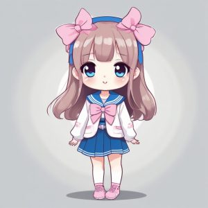 二次元AI生成头像:粉蓝Q版少女治愈来袭