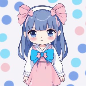 二次元心动预警！粉蓝撞色Q版少女头像分享🌸