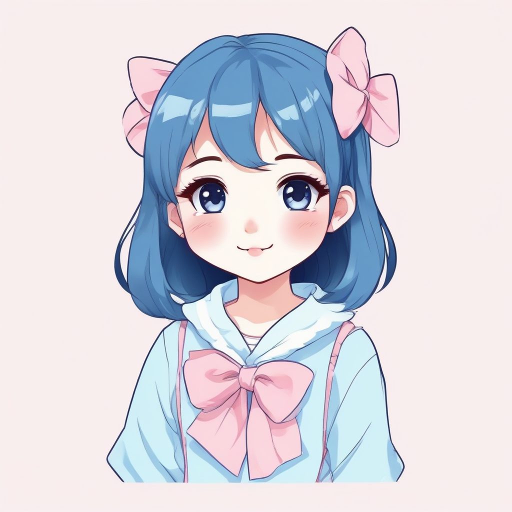 💖粉蓝氛围感二次元 Q 版头像生成,极简清新少女感