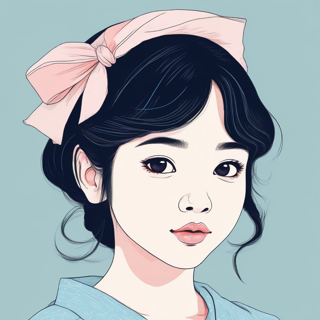 ✨粉蓝少女感!韩系极简手绘AI头像