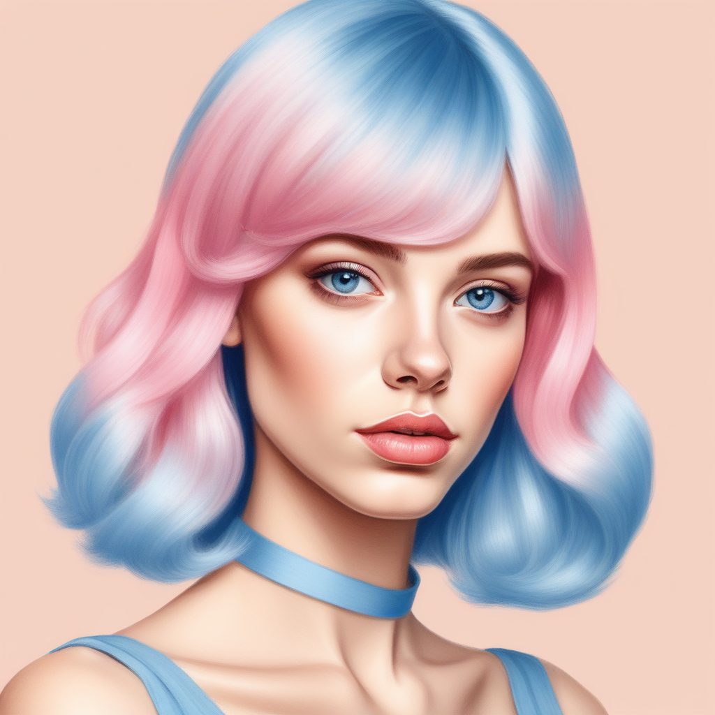 🎨粉蓝少女系：手绘感AI头像制作，重拾童话治愈力✨