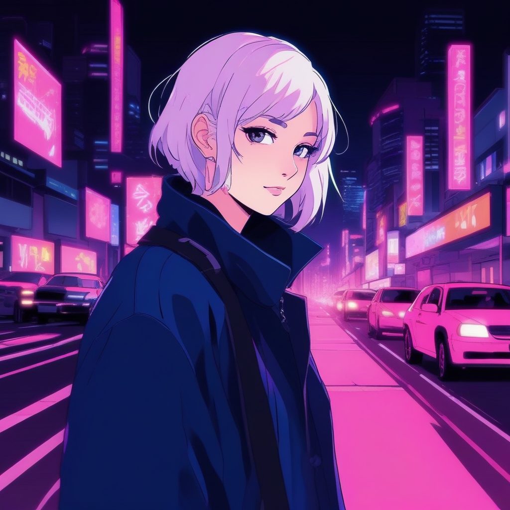 🌃 氛围感的神！都市霓虹复古动漫AI头像