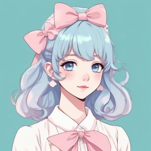🎀 氛围感拉满！戴蝴蝶结的极简少女头像