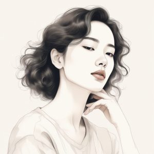 氛围感女孩 AI 头像：韩系 ins 风简约线条手绘插画生成 🕯️