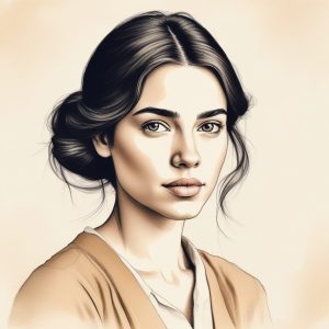 🎨 复古肌理：极简噪点感手绘插画 AI 肖像