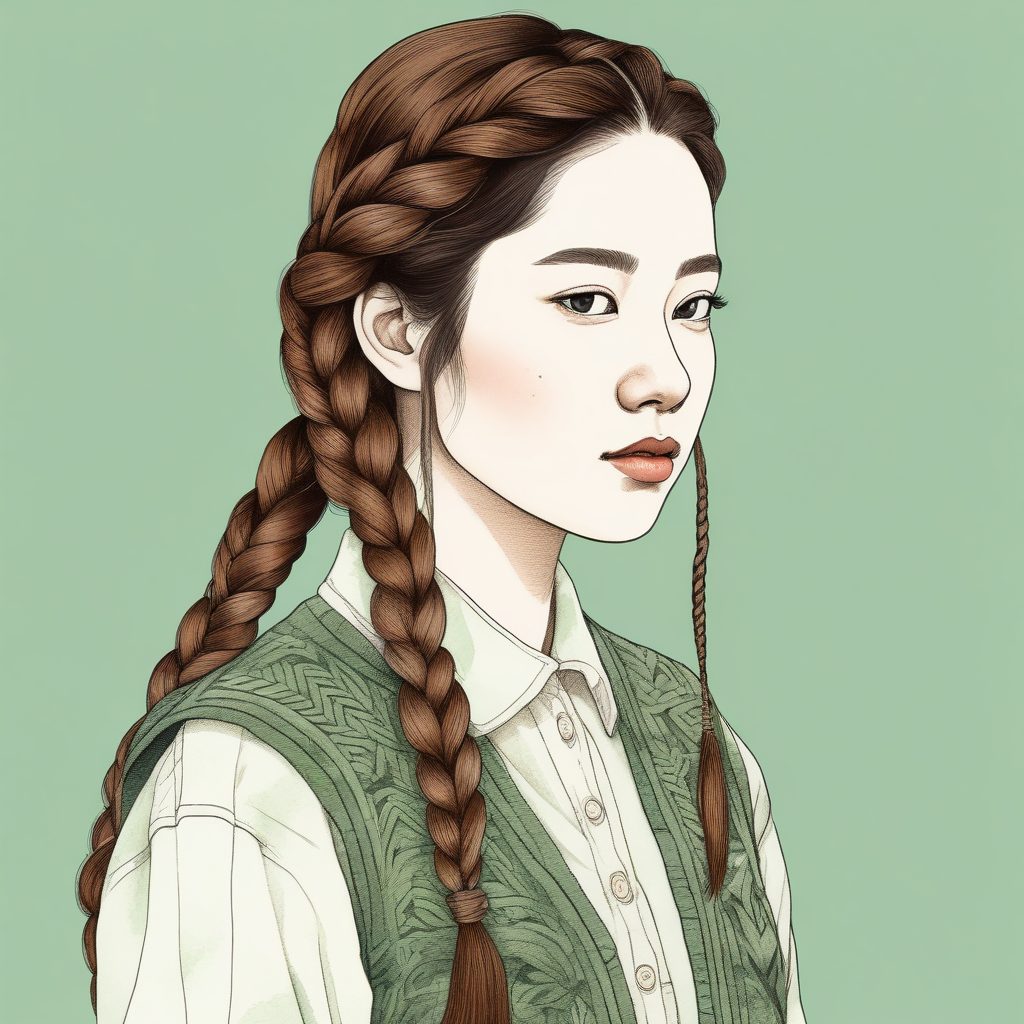 📜复古文艺，韩系针织背心少女肖像头像