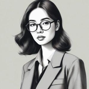 👓高级冷淡风，职场韩系插画肖像头像
