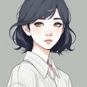 高冷天花板✨极简线条动漫少女尽显高级感