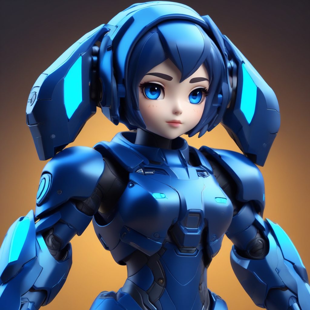 高燃来袭！3D电竞机械娘Q版AI生成头像真的飒 ✨