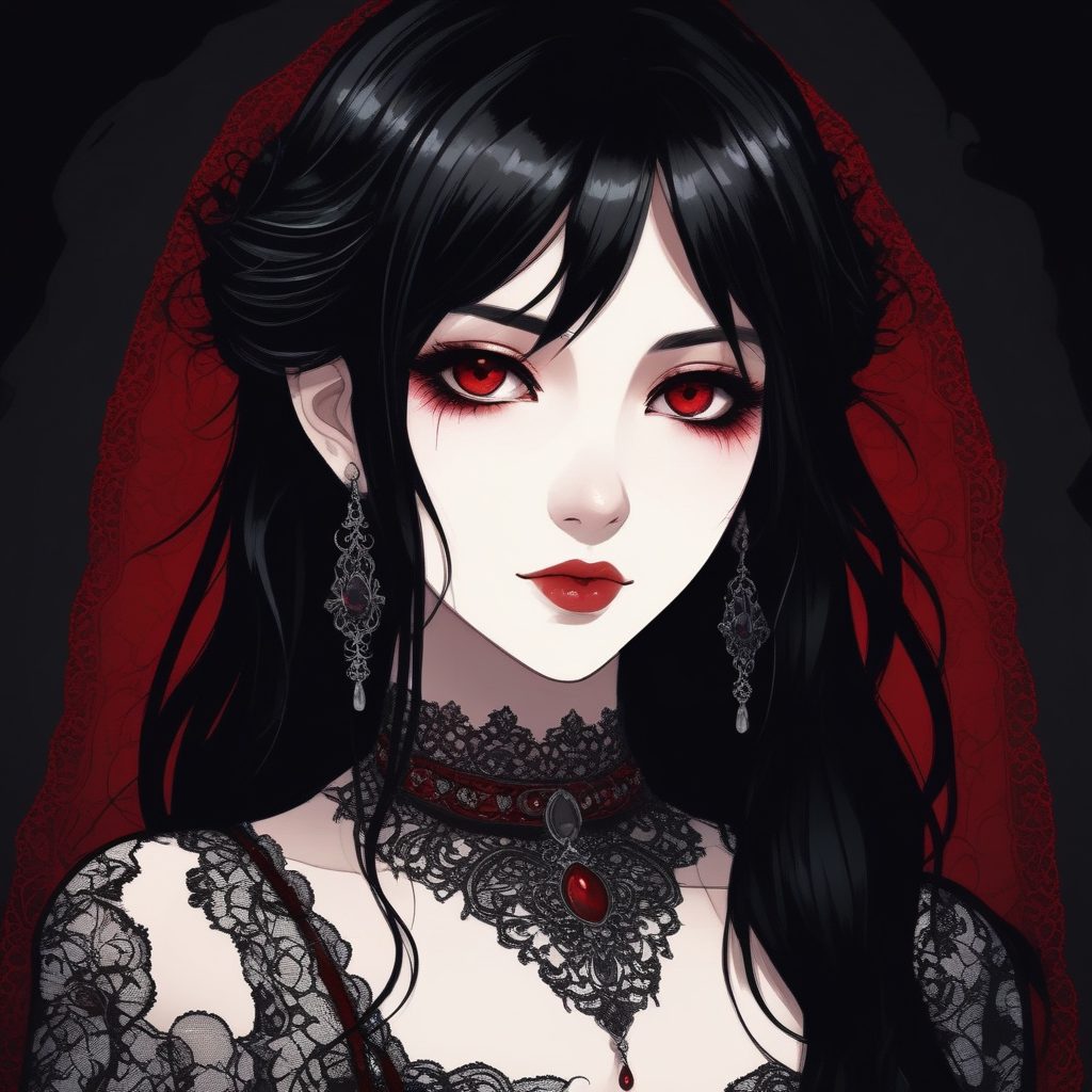 🦇 哥特风暗黑少女！这款二次元头像冷酷又迷人