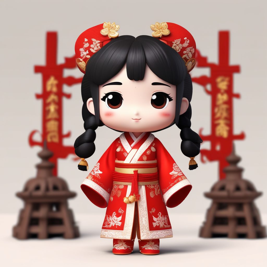 🏮古风小萌娃！AI头像制作：3D汉服Q版可爱女孩