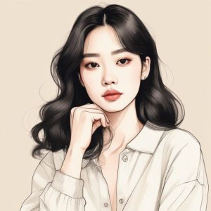 🍂韩系极简时尚 AI 绘图: 慵懒氛围感少女头像