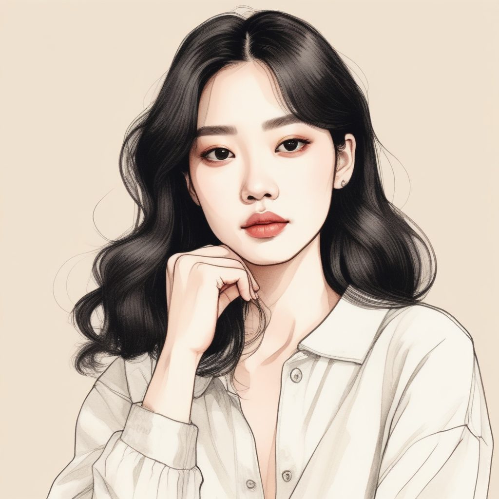 🍂韩系极简时尚 AI 绘图: 慵懒氛围感少女头像