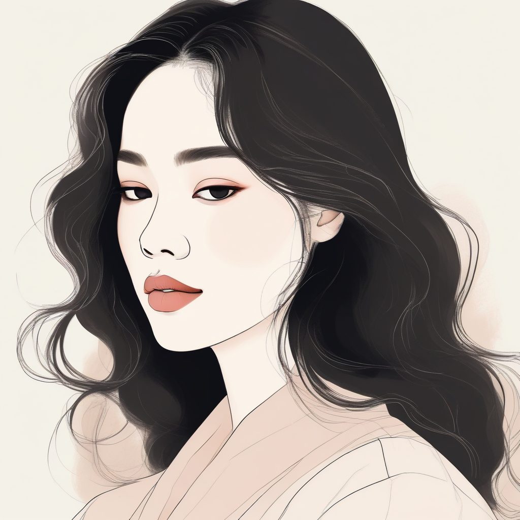 韩系极简🎨慵懒松弛感线条AI手绘头像
