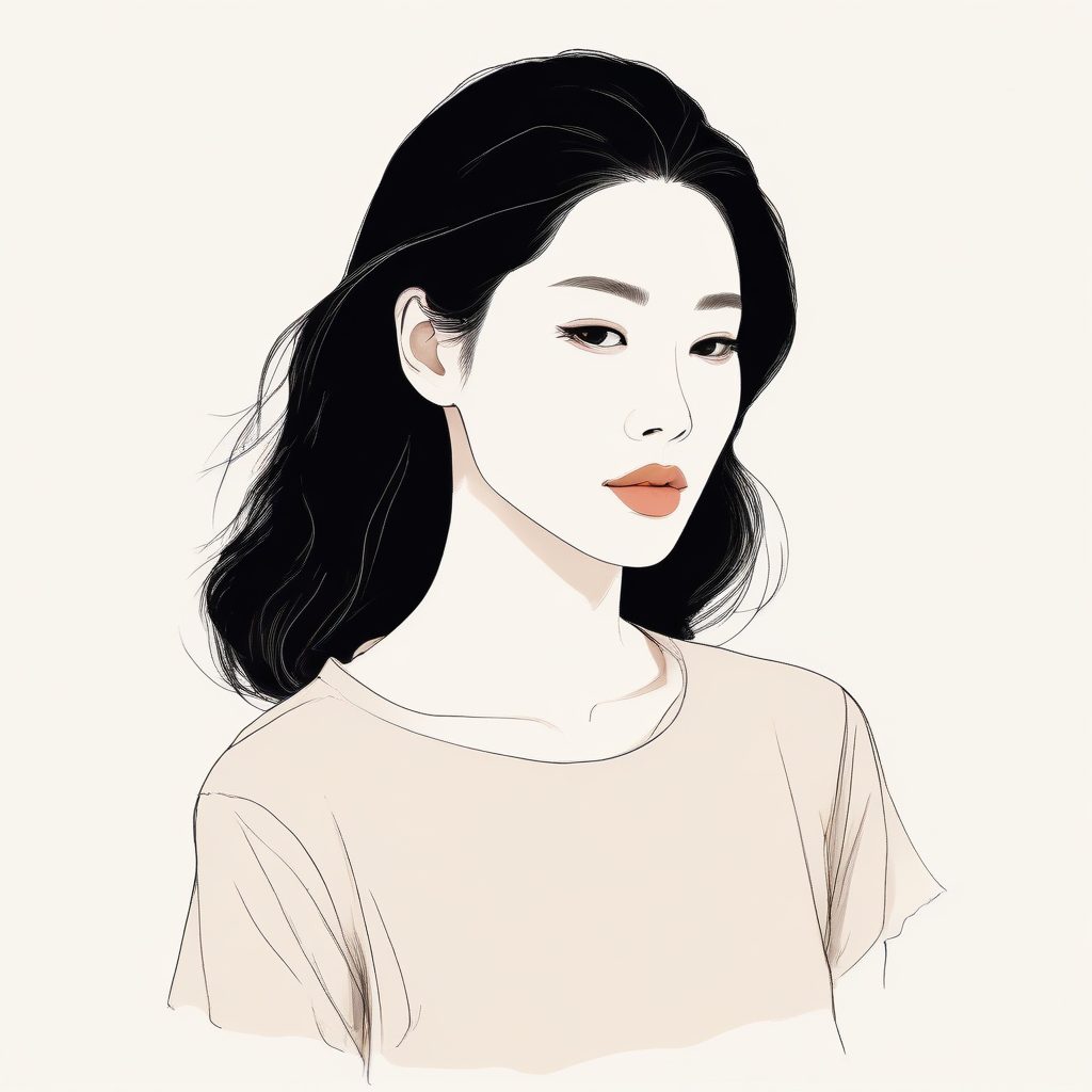 韩系简约AI头像分享：清冷感职场女性插画指南 ☕
