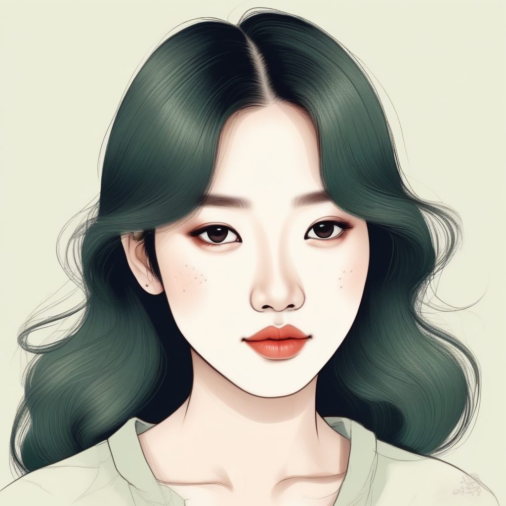 🎨 韩系简约线条手绘 AI 头像:藏不住的松弛感