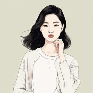 ☁️ 极简韩系：ins 风时尚博主手绘 AI 肖像