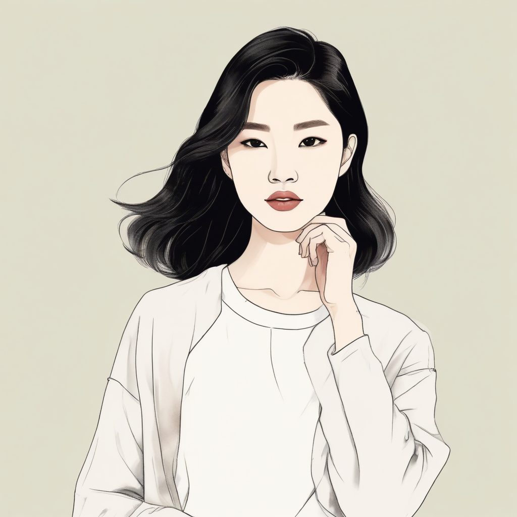 ☁️ 极简韩系:ins 风时尚博主手绘 AI 肖像