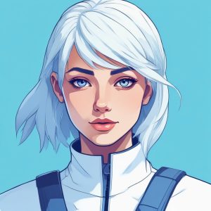 🧊极简机能 AI 头像制作：白发机能少女，在线生成头像的极致简洁感