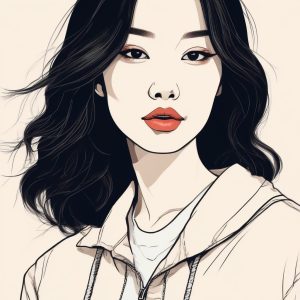 🕶️极简酷Girl：韩系 Chic 时尚线条 AI 插画
