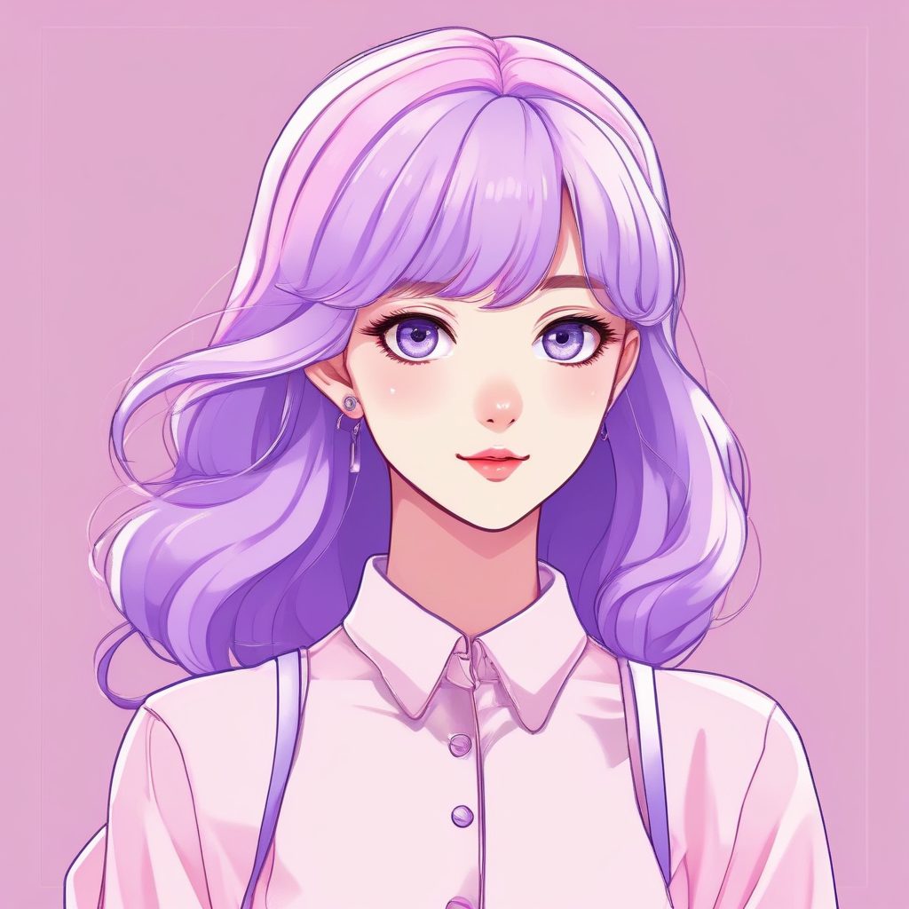 🍭 极简梦幻糖果少女, AI 绘画让头像更有元气