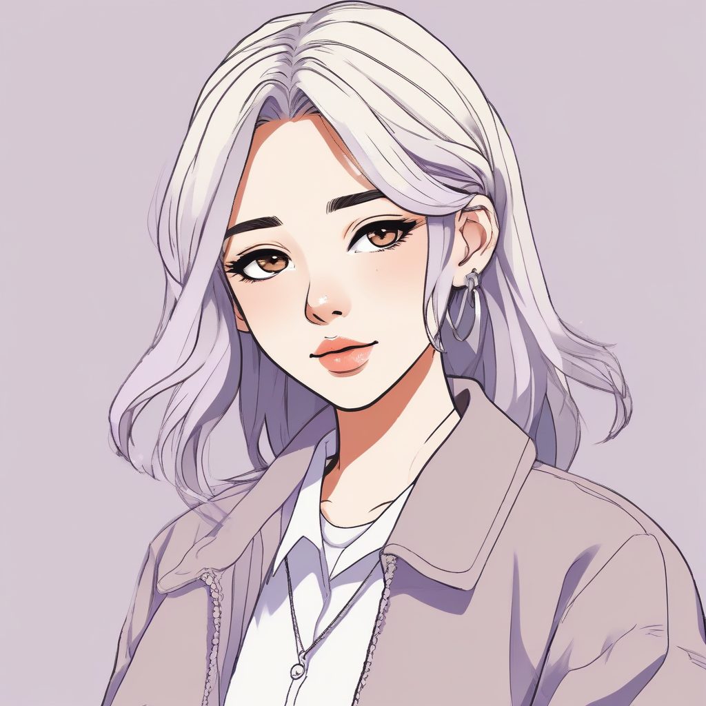 🎨 极简线条插画：日系时尚少女的留白美学