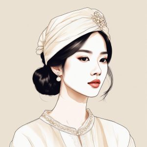 💎 极致优雅！韩系名媛感珍珠发带肖像头像