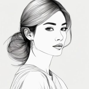 ✒️ 简约不简单！日系极简线条感手绘少女头像