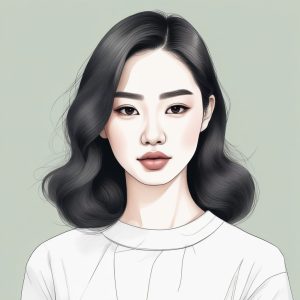 简约美学 AI头像制作：韩系插画风女孩，在线生成头像必备