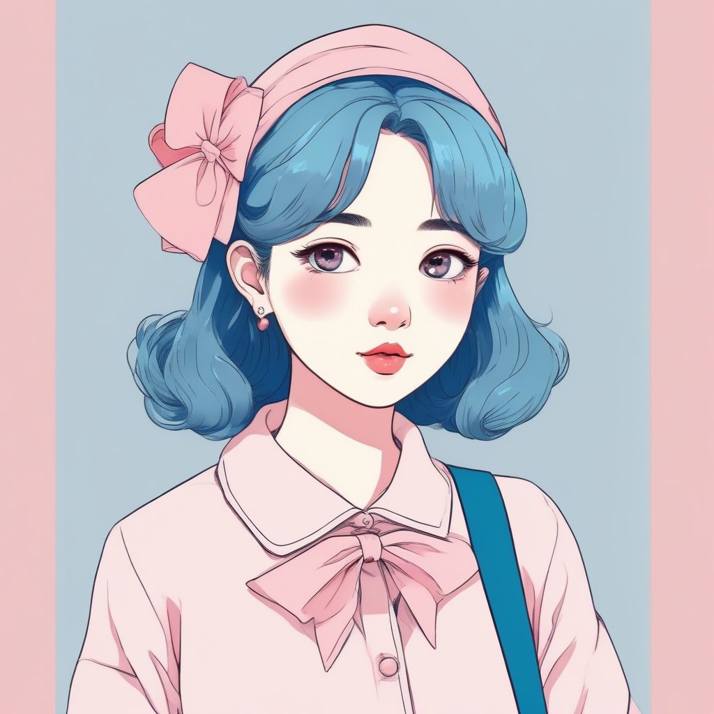 🎀 精致感天花板：带发饰少女极简二次元头像