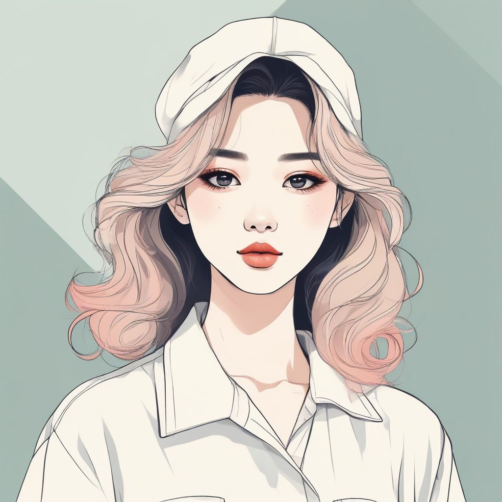 🎨 绝美韩流时尚美少女：极简线条感AI头像合集