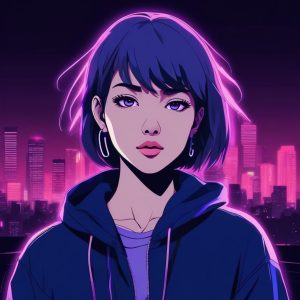 🌃 酷飒警告！都市霓虹复古动漫肖像头像合集