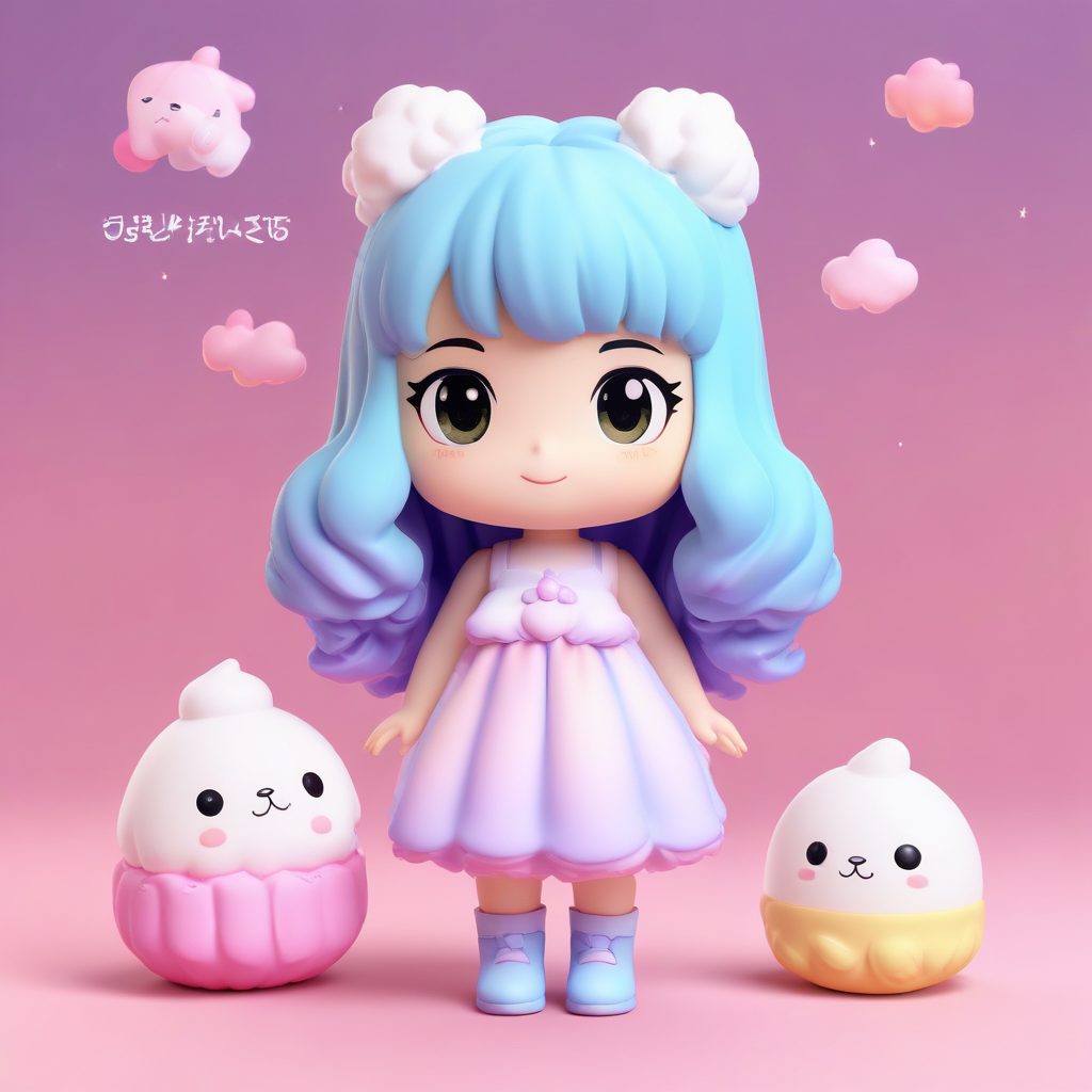 🍭 萌度爆表！3D盲盒质感马卡龙色Q版女孩头像
